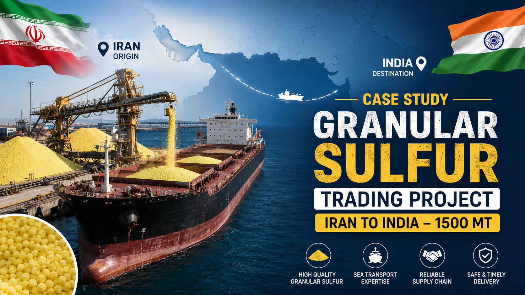 Granular Sulfur Trading Project (Iran to India – 1,500 MT)